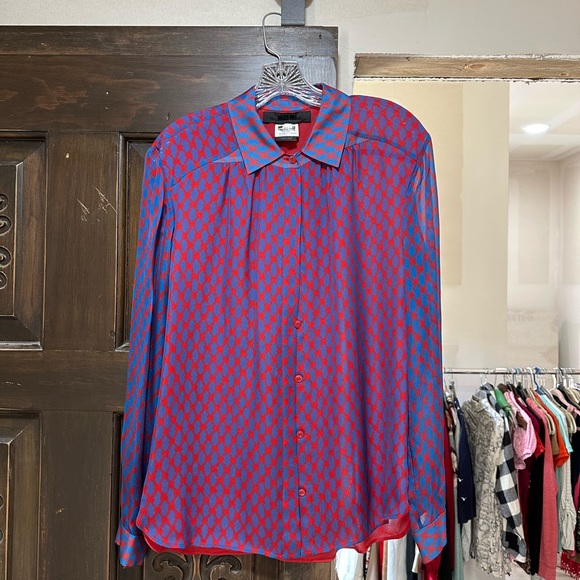 💐Miss me silk button down LS blouse. Size 8 - Picture 3 of 11